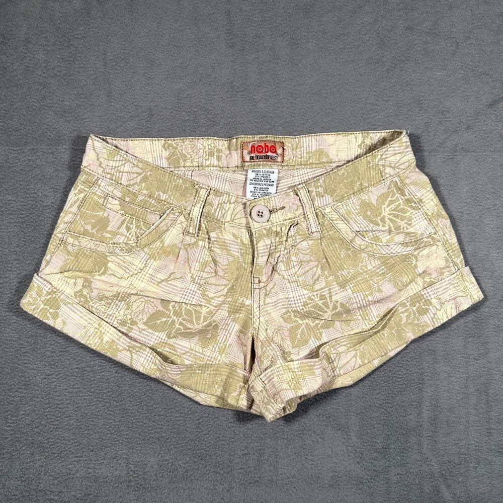 Y2K Early 2000 Nobo No Boundaries Cute Plaid Floral Shorts Grunge Junior's 1